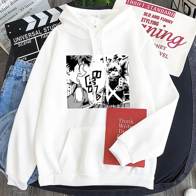 Spring New Anime My Hero Academia Printed Hooded Sweatshirt Unisex Long Sleeve Casual Jacket Top